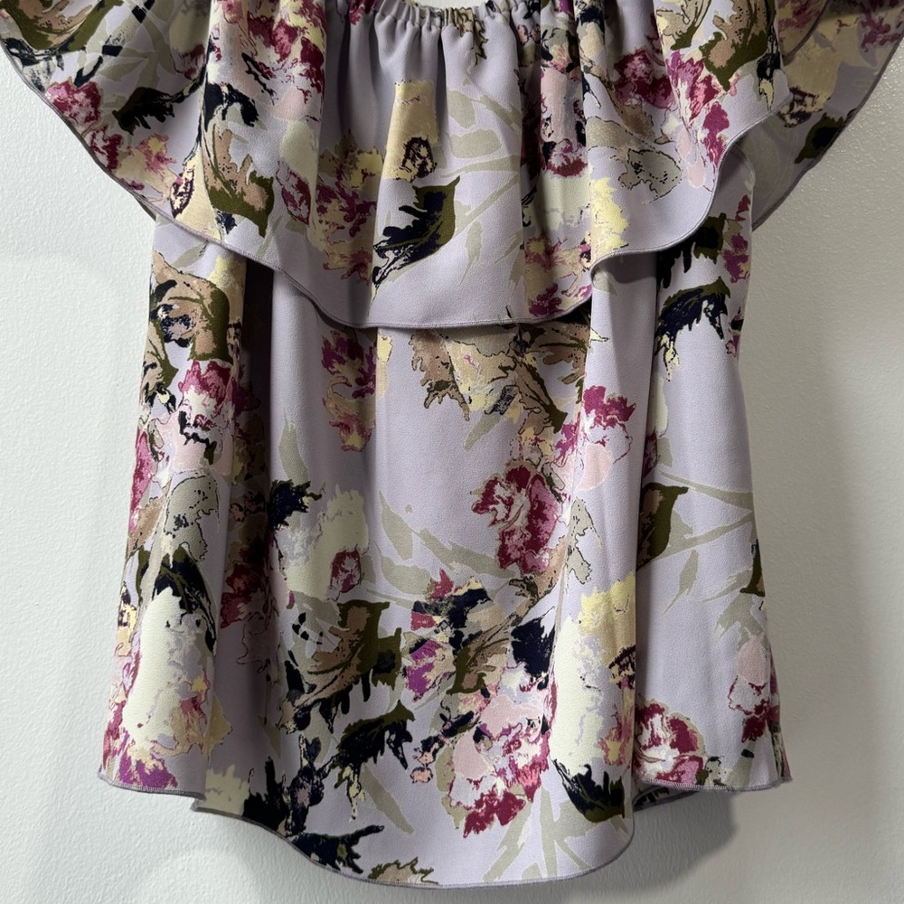 Wilfred Aritzia Promener Floral Off Shoulder Blouse Silk Trim Size Small - Picture 7 of 11